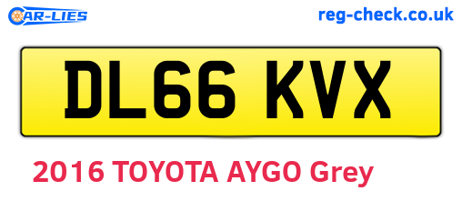 DL66KVX are the vehicle registration plates.