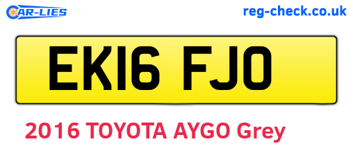 EK16FJO are the vehicle registration plates.