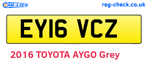 EY16VCZ are the vehicle registration plates.