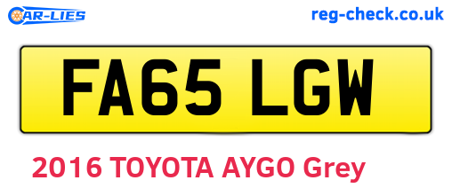 FA65LGW are the vehicle registration plates.