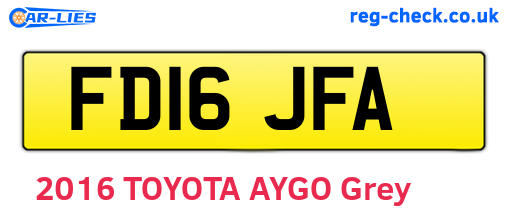 FD16JFA are the vehicle registration plates.