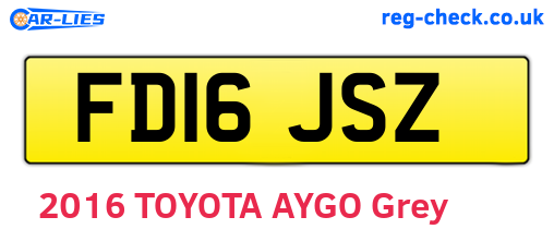 FD16JSZ are the vehicle registration plates.