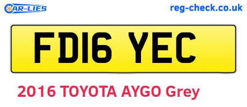 FD16YEC are the vehicle registration plates.