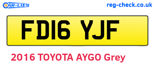 FD16YJF are the vehicle registration plates.