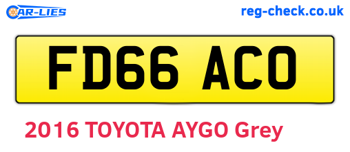 FD66ACO are the vehicle registration plates.