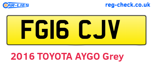 FG16CJV are the vehicle registration plates.