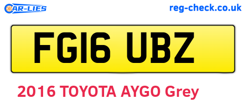 FG16UBZ are the vehicle registration plates.