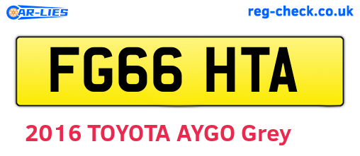 FG66HTA are the vehicle registration plates.