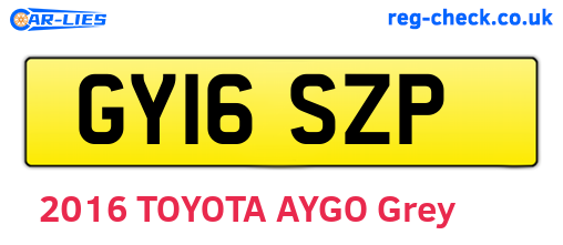 GY16SZP are the vehicle registration plates.