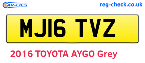 MJ16TVZ are the vehicle registration plates.