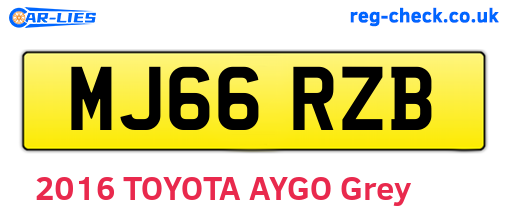 MJ66RZB are the vehicle registration plates.