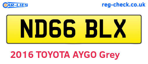 ND66BLX are the vehicle registration plates.
