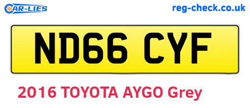 ND66CYF are the vehicle registration plates.