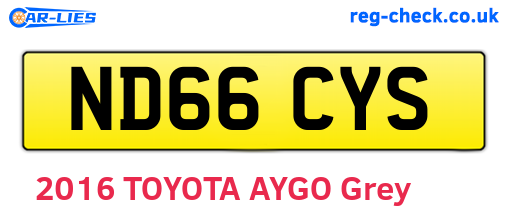 ND66CYS are the vehicle registration plates.