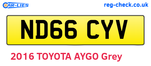ND66CYV are the vehicle registration plates.