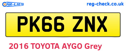 PK66ZNX are the vehicle registration plates.