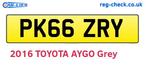 PK66ZRY are the vehicle registration plates.