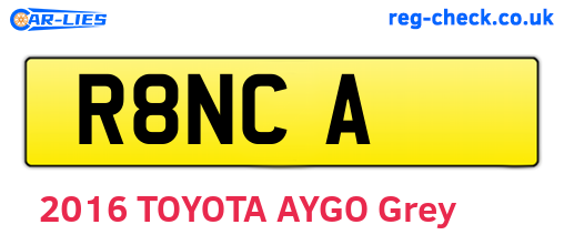 R8NCA are the vehicle registration plates.