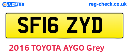 SF16ZYD are the vehicle registration plates.