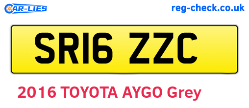SR16ZZC are the vehicle registration plates.