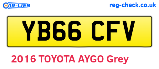 YB66CFV are the vehicle registration plates.