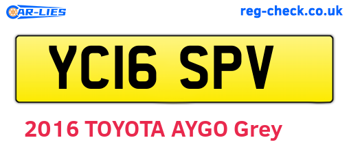 YC16SPV are the vehicle registration plates.
