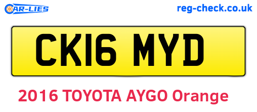 CK16MYD are the vehicle registration plates.