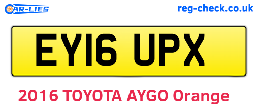 EY16UPX are the vehicle registration plates.