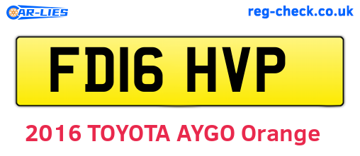 FD16HVP are the vehicle registration plates.