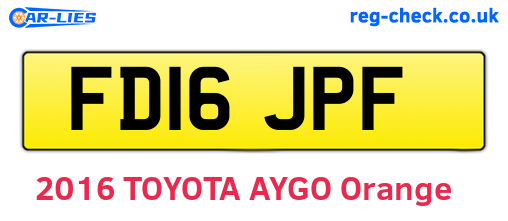 FD16JPF are the vehicle registration plates.