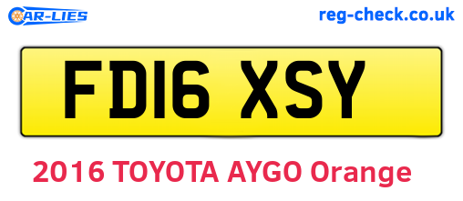 FD16XSY are the vehicle registration plates.