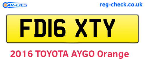 FD16XTY are the vehicle registration plates.