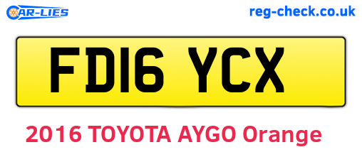 FD16YCX are the vehicle registration plates.