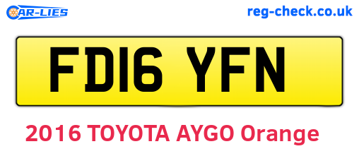 FD16YFN are the vehicle registration plates.
