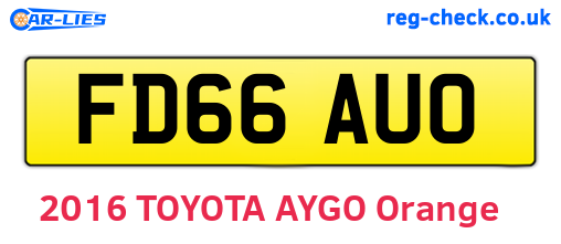 FD66AUO are the vehicle registration plates.