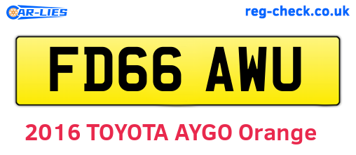 FD66AWU are the vehicle registration plates.