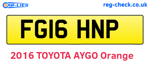 FG16HNP are the vehicle registration plates.