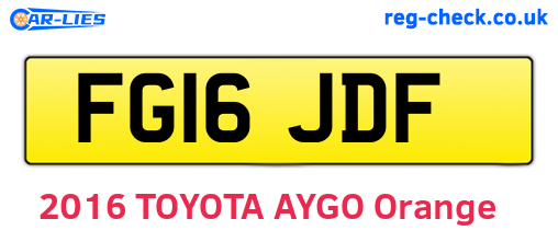 FG16JDF are the vehicle registration plates.