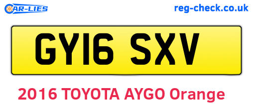GY16SXV are the vehicle registration plates.