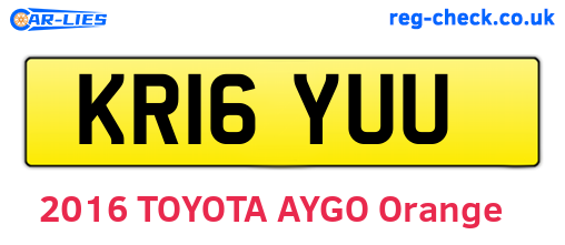 KR16YUU are the vehicle registration plates.