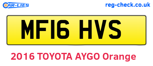 MF16HVS are the vehicle registration plates.