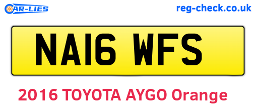 NA16WFS are the vehicle registration plates.