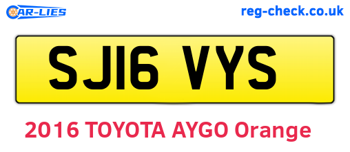 SJ16VYS are the vehicle registration plates.