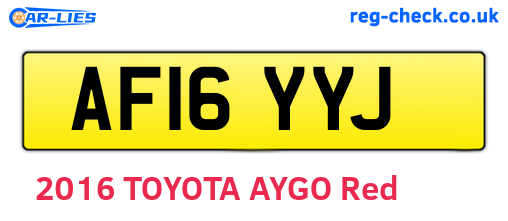 AF16YYJ are the vehicle registration plates.