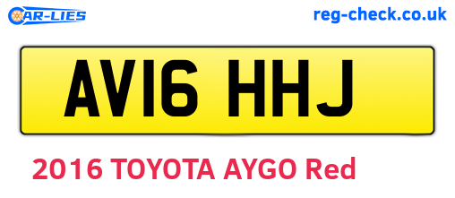 AV16HHJ are the vehicle registration plates.