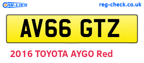 AV66GTZ are the vehicle registration plates.