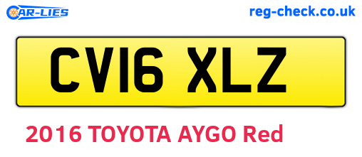 CV16XLZ are the vehicle registration plates.