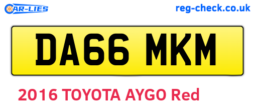 DA66MKM are the vehicle registration plates.