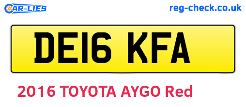 DE16KFA are the vehicle registration plates.