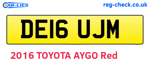 DE16UJM are the vehicle registration plates.